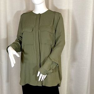 H&M Green Long Sleeve Button Up - US 14